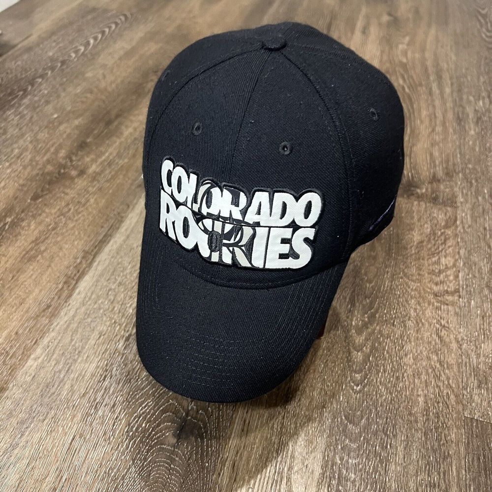 Nike Colorado Rockies Hat Black Spellout DriFit Purple Swoosh DriFit Legacy91